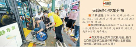 廈門投用50輛無(wú)障礙公交車(圖1)